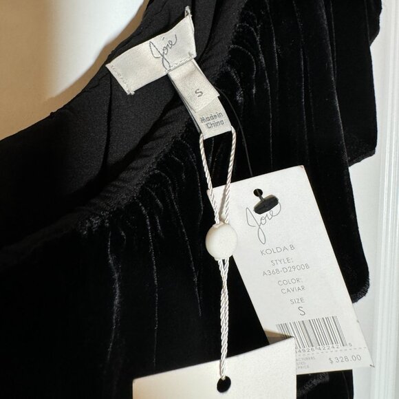 Joie Velvet Kolda B Ruffle Black Mini Dress Size S NEW WITH TAG - Picture 8 of 8